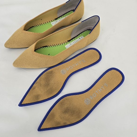 Rothy's The Point Slip on Flats Ballerin Shoes in Yellow Washable Fabric size 9 - Picture 8 of 16